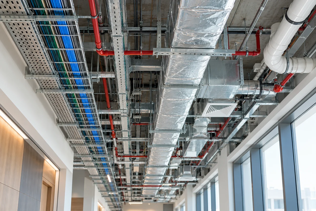 MEP coordination: the work above the ceiling matters — illustrative concept