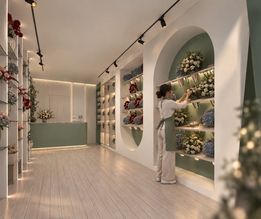 Vasa Flower Shop, Syria - Display alcoves - supplied design visual