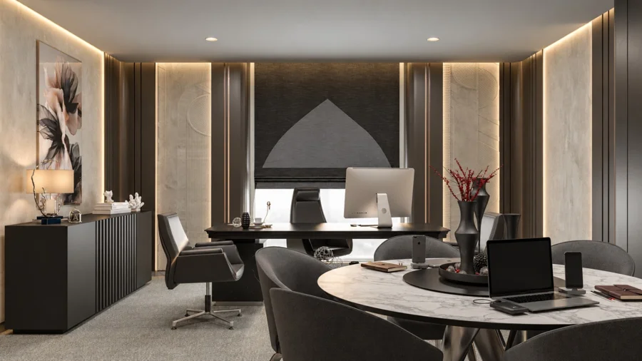 Executive Office Design & Fit-Out - Alternative artwork scheme - supplied design visual