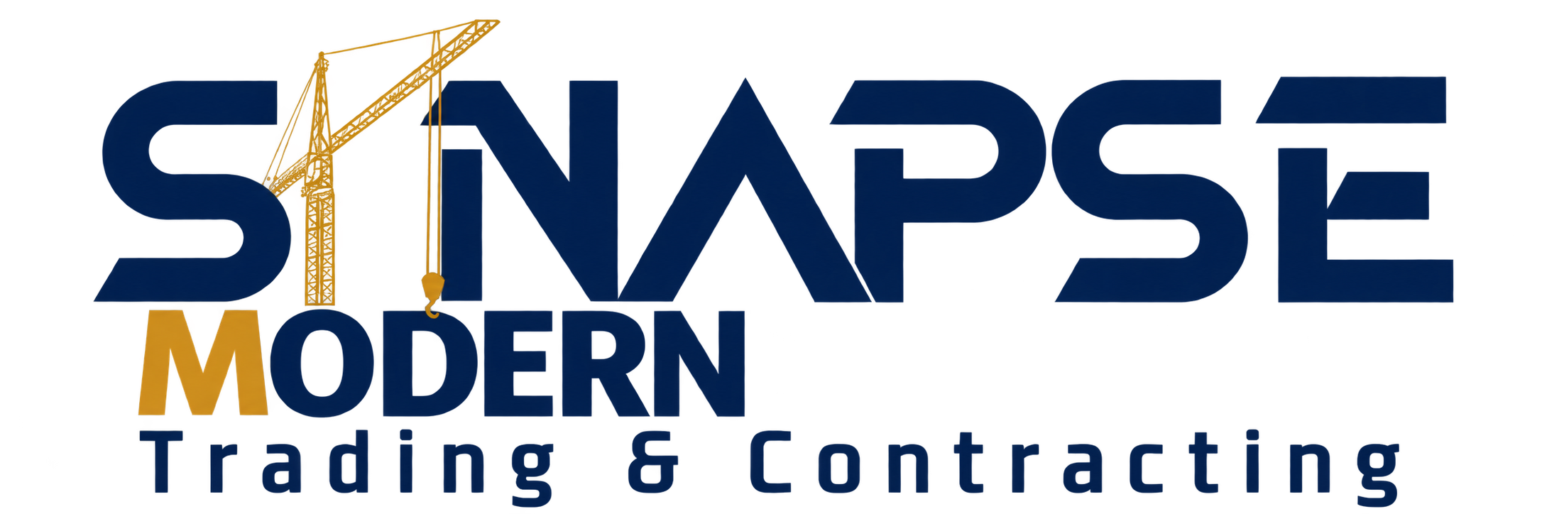 Modern Synapse Trading & Contracting - gold tower crane logo